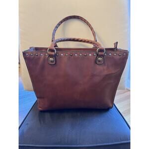 Patricia Nash Zancona Brown Leather Studs Bag